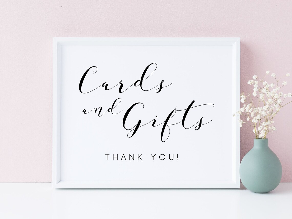 Cards And Gifts Wedding Sign, Gift Table Poster Print