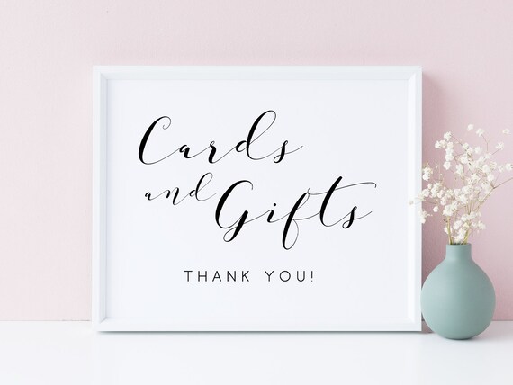 Cards And Gifts Wedding Sign, Gift Table Poster Print