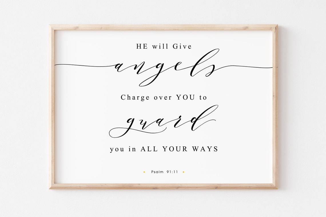 Psalm 91 Bible Verse Wall Art Bible Verse Print Bible Verse Scripture Print Wall Decor Wall Art Bible Quote Printable Sign