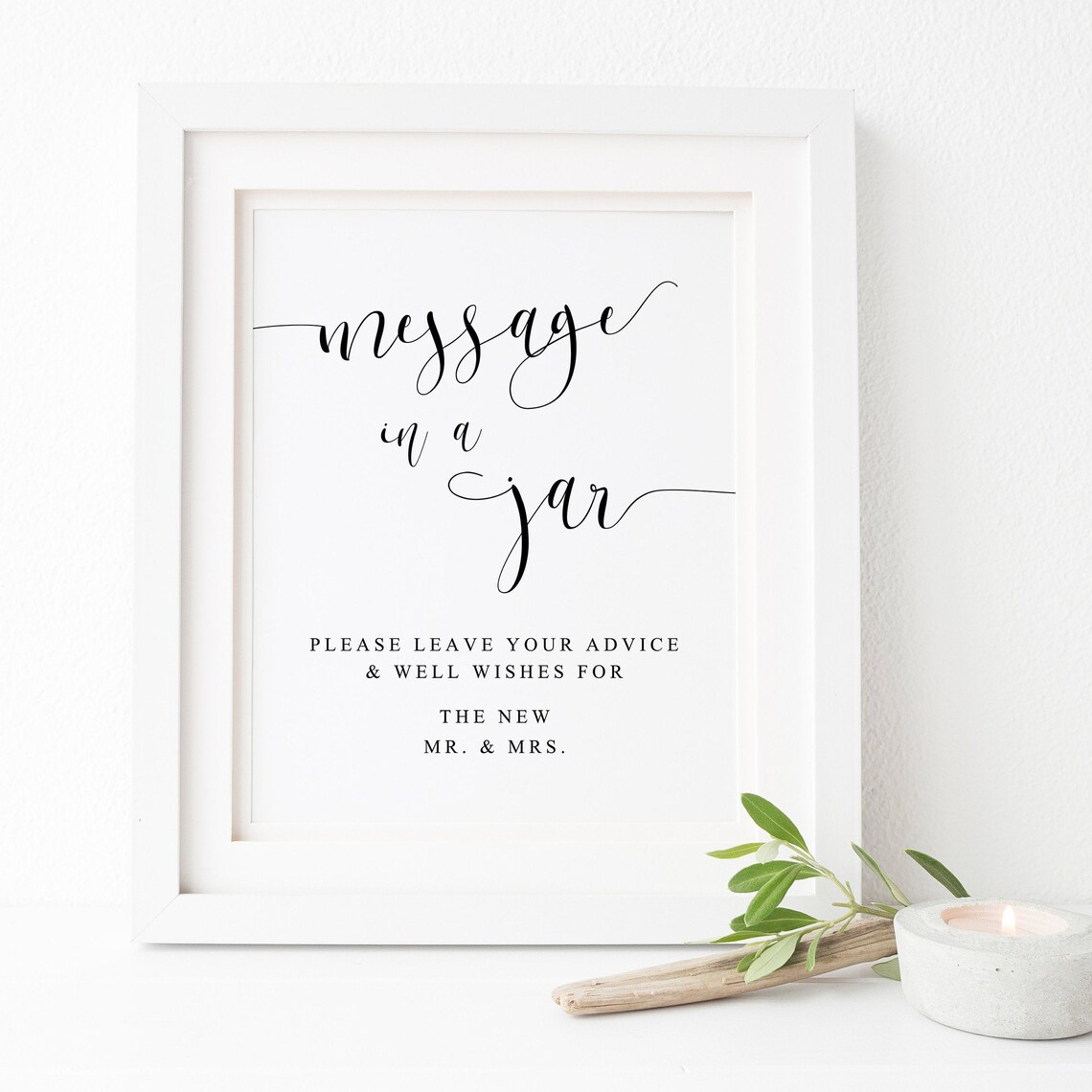 Message In A Jar Wedding Guestbook Sign Print