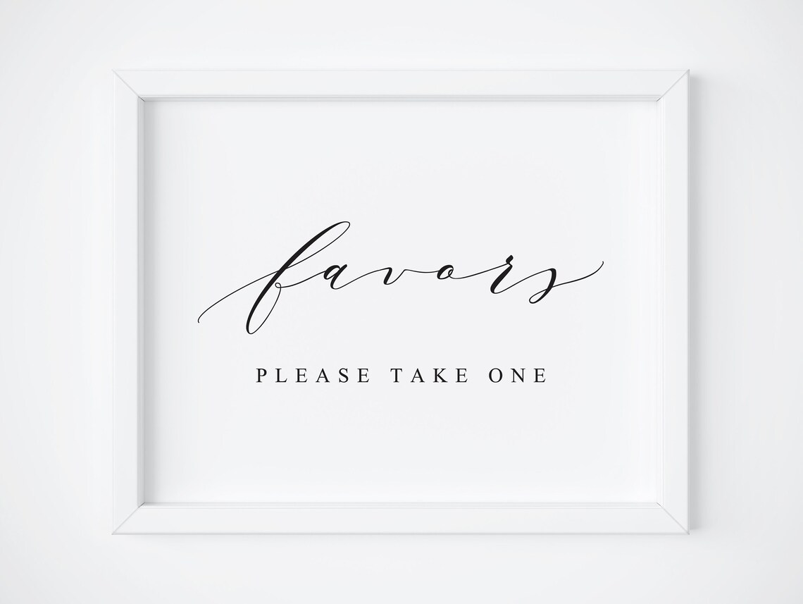 Wedding Favors Sign, Wedding Signs Poster
