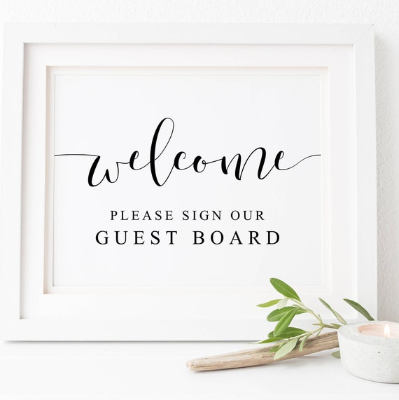 Welcome Please Sign Our Guest Board Wedding Art Print