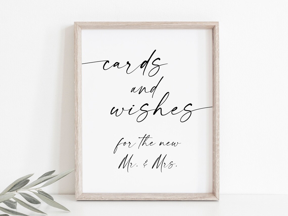 Wedding Cards and Wishes Reception Sign Art Print