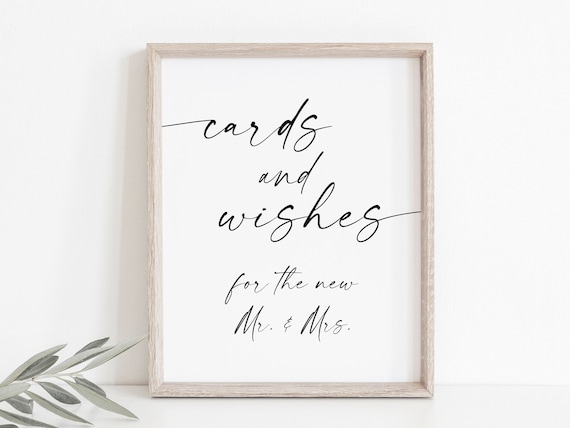 Wedding Cards and Wishes Reception Sign Art Print