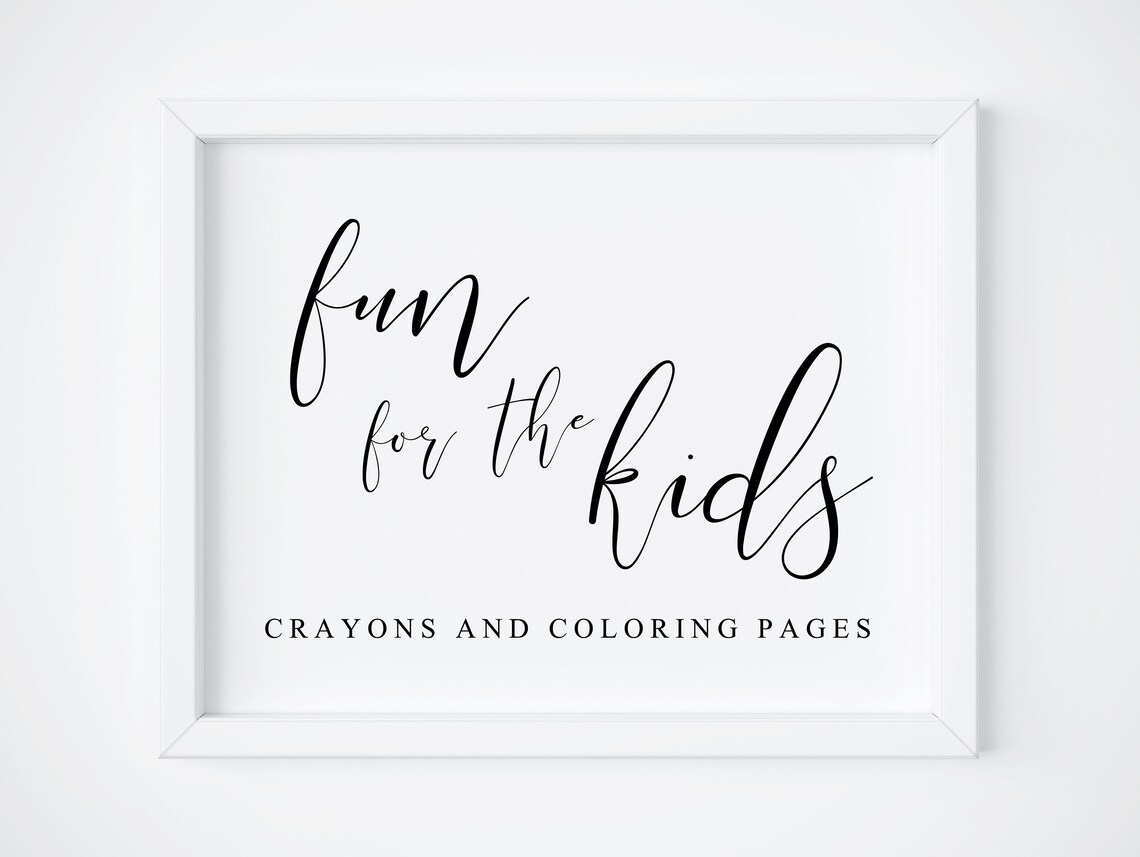 Kids Table Wedding Sign, Fun Table Decor Print