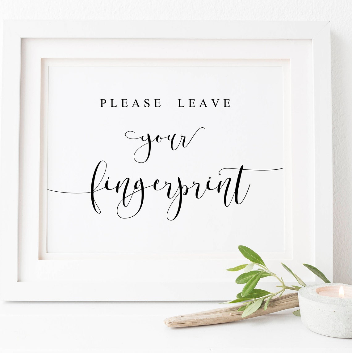 Please Leave Your Fingerprint Guest Book Wedding Keepsake Sign Poster
