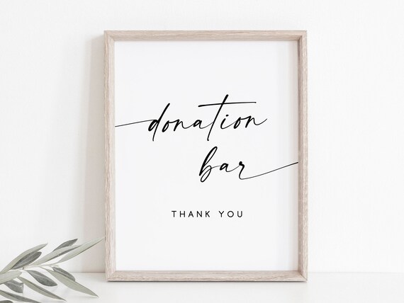 Wedding Donation Sign, Wedding Reception Poster