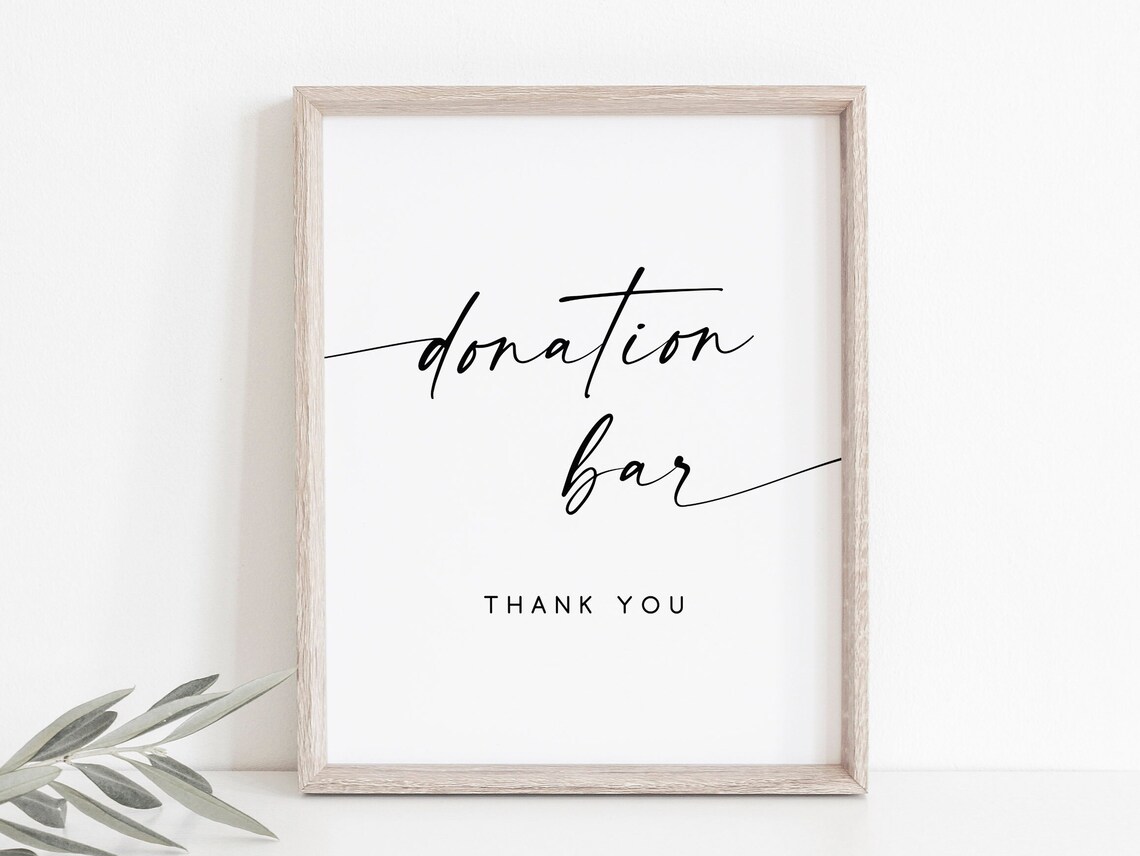 Wedding Donation Sign, Wedding Reception Poster