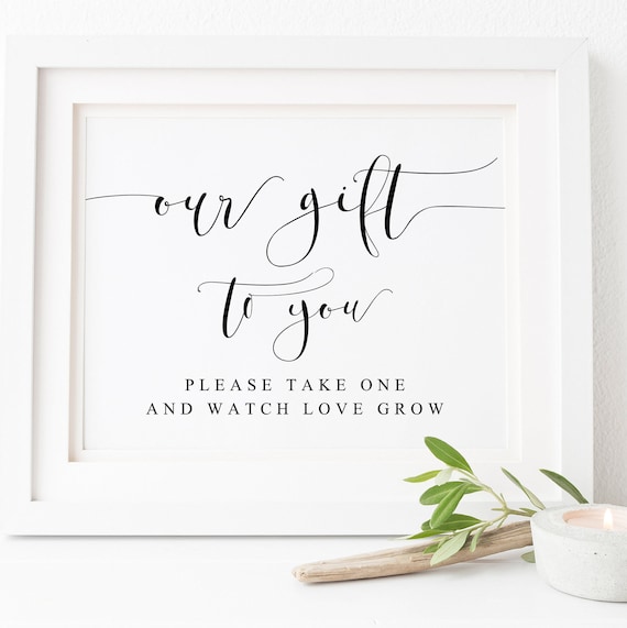 Love Grow Succulent Wedding Favor Sign, Art Print