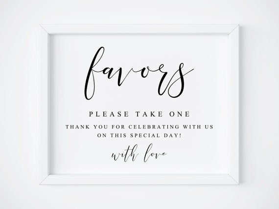 Wedding Favor Sign, Reception Table Art Print