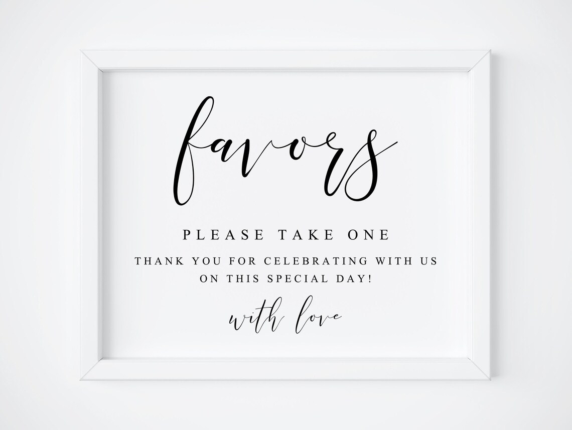 Wedding Favor Sign, Reception Table Art Print