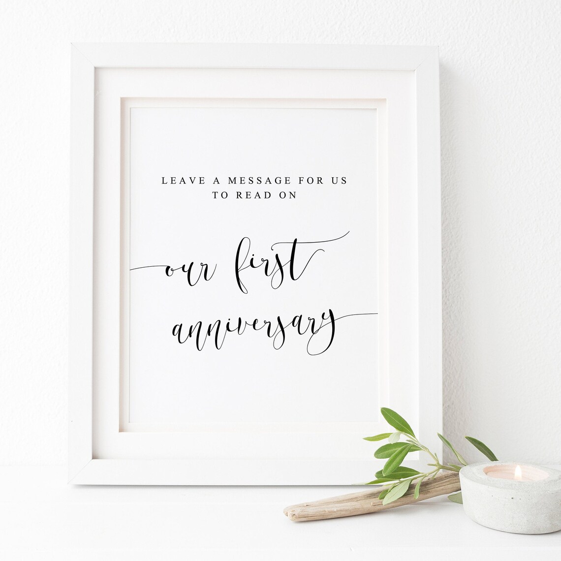 First Anniversary Message Guestbook Sign Print