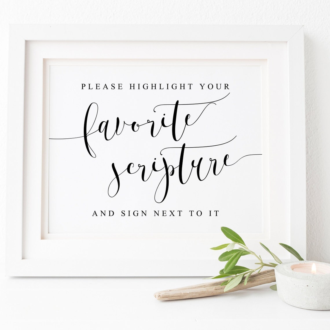 Highlight Your Favorite Scripture Wedding Bible Guestbook Sign Poster