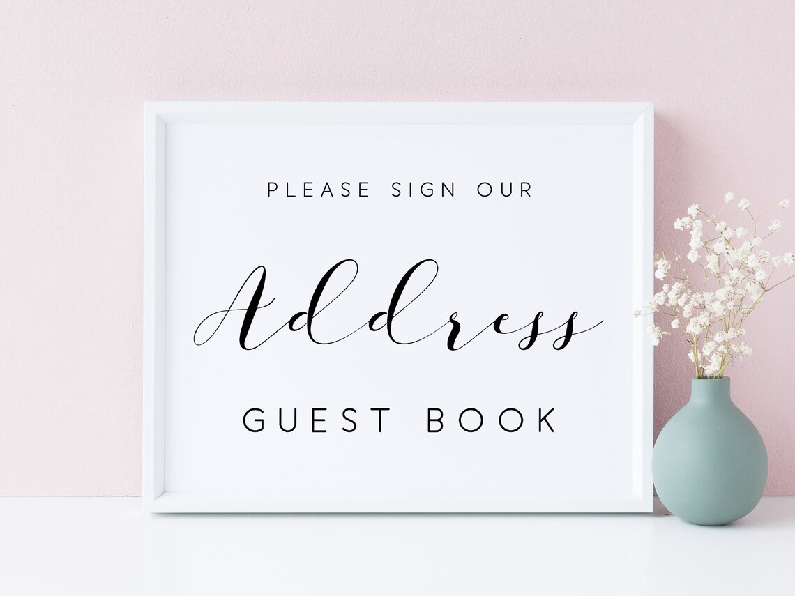 Please Sign Our Address Guest Book Sign Art Print