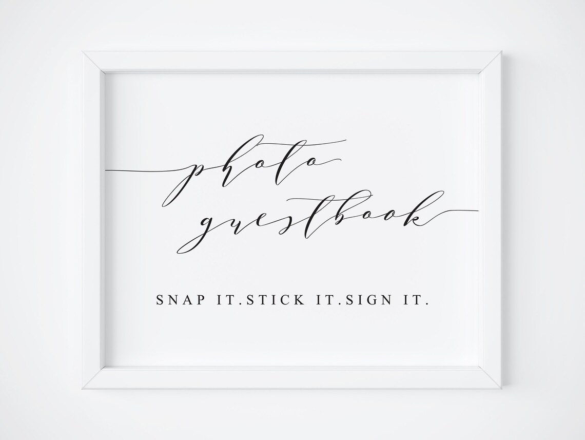 Photo Guestbook Wedding Reception Sign, Love