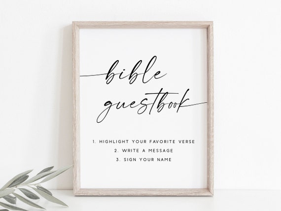 Bible Guestbook Sign Wedding Scripture Art Print