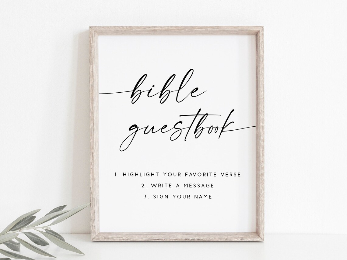 Bible Guestbook Sign Wedding Scripture Art Print