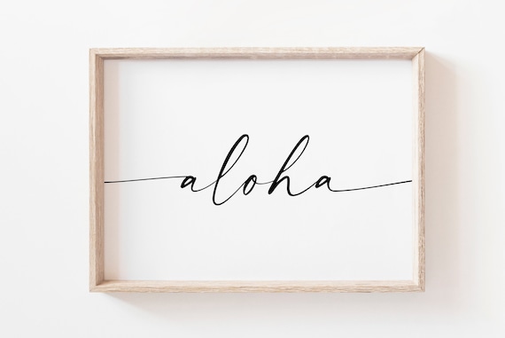 Aloha Art Aloha Wall Art Aloha Art Print Beach Decor Beach Printable Hawaii Print Hawaii Wall Art Wall Art Print