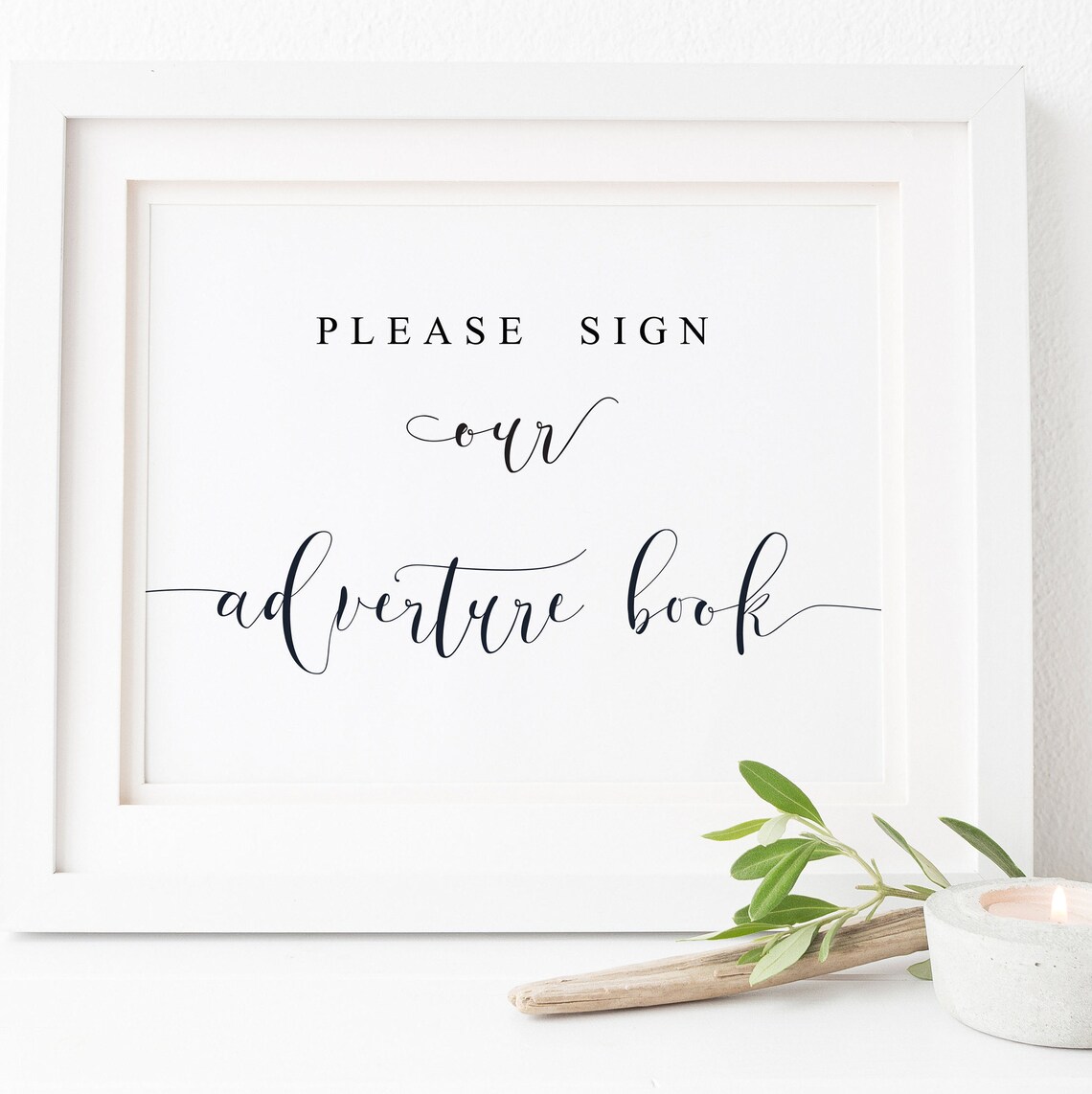 Please Sign Our Adventure Book Wedding Guestbook Sign Art Poster