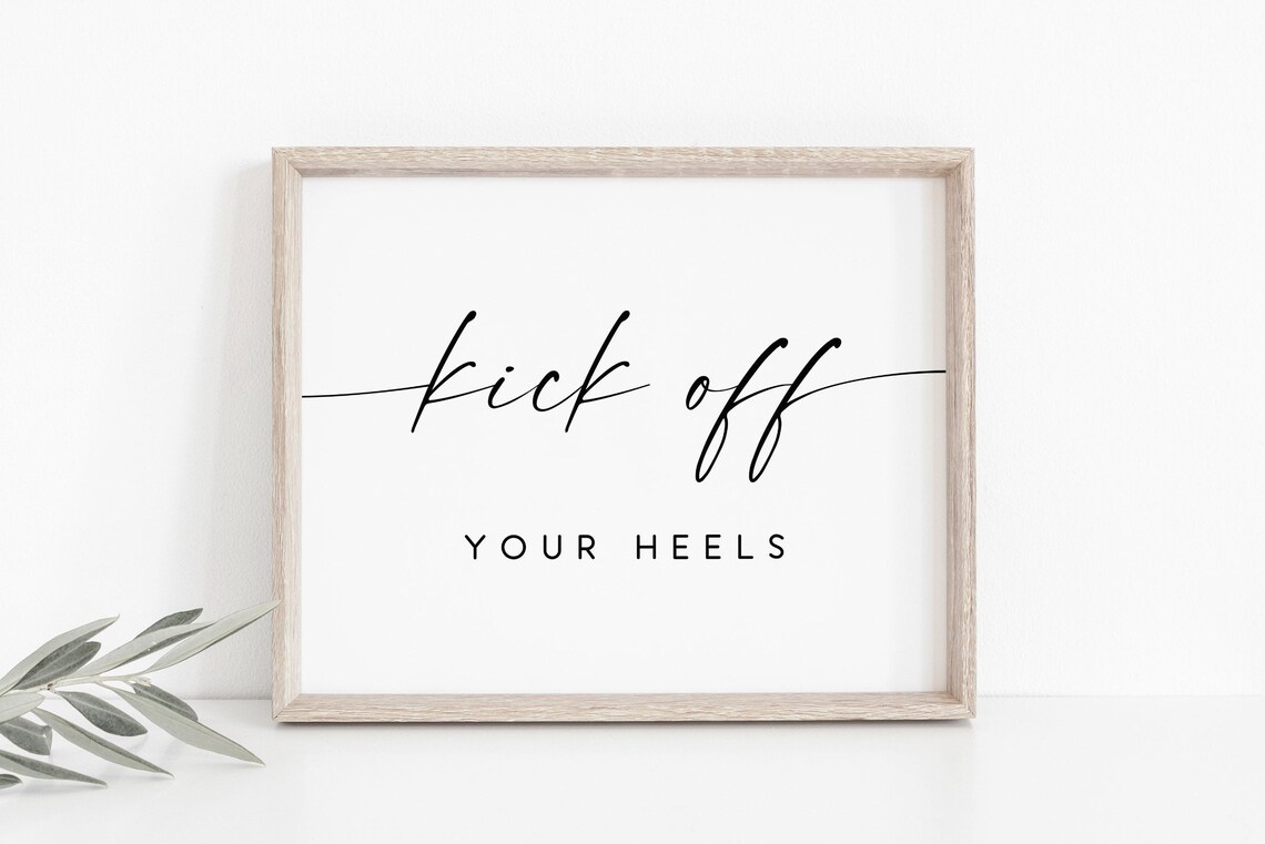 Kick Off Your Heels Wedding Dance Sign, Flip Flop Basket