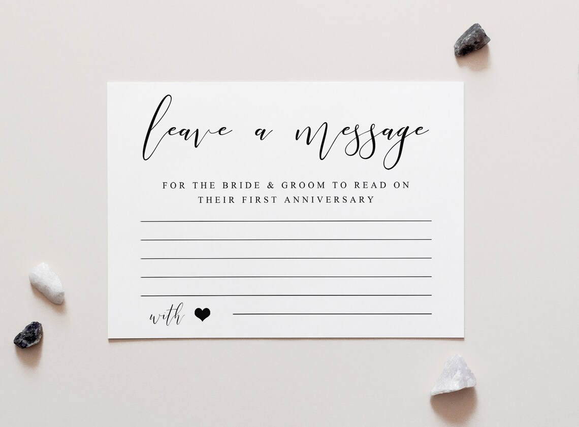 First Anniversary Message Sign Advice Card Art Print
