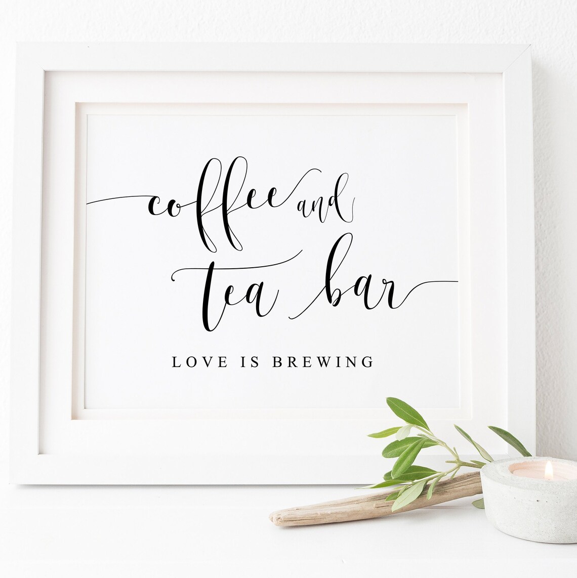 Coffee and Tea Bar Sign Wedding Drinks Sign Poster