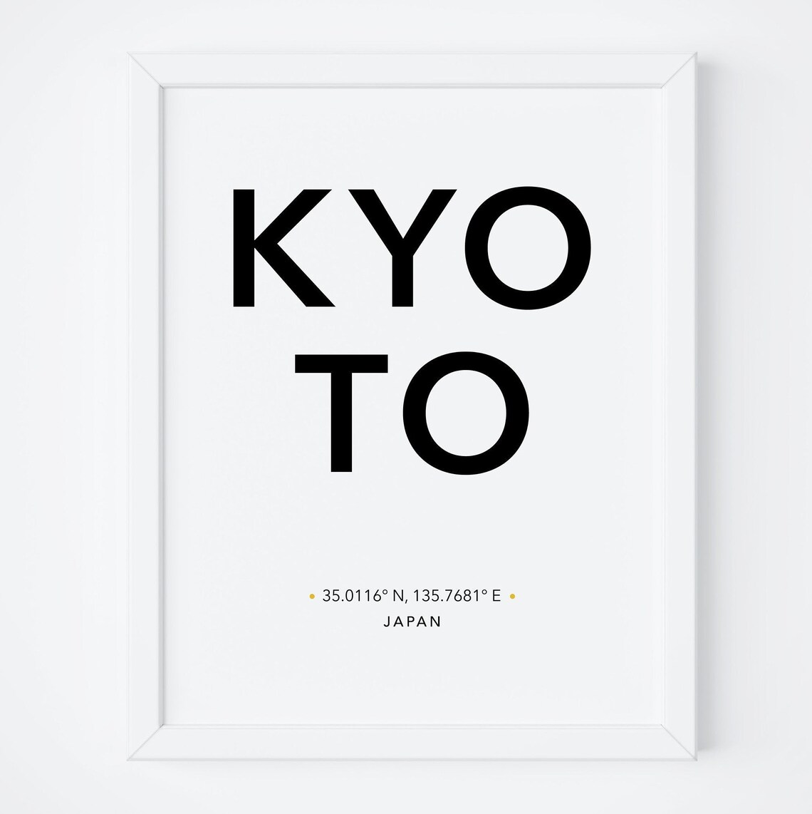 Kyoto Art Kyoto Poster Kyoto Coordinates Travel Poster Travel Printable Coordinates Poster Japan Poster City Wall Art Art