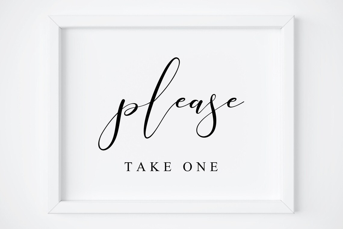 Please Take One Sign Wedding Reception Art Print