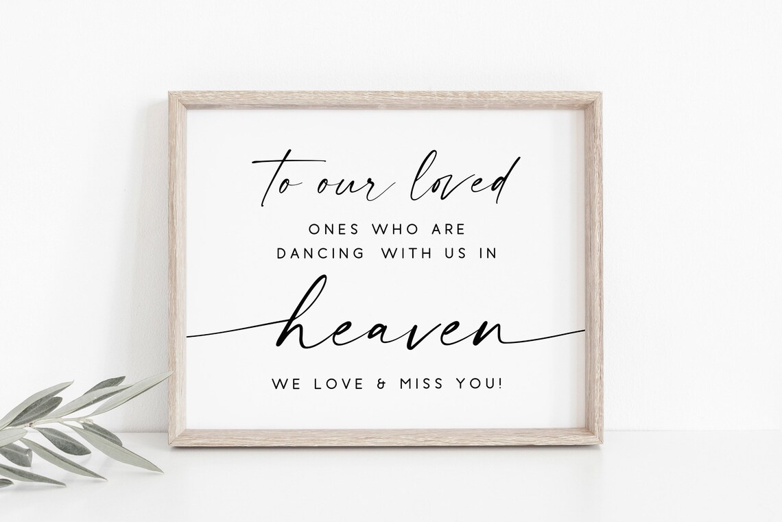 Wedding Heaven Memorial Sign, In Loving Memory Art Print