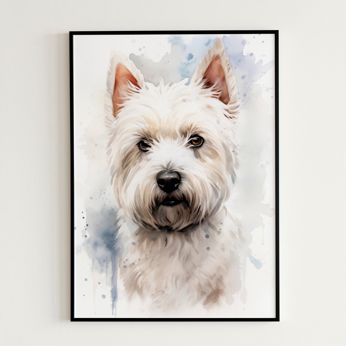 West Highland White Terrier Watercolor Puppy Portrait Wall Art - Image 3