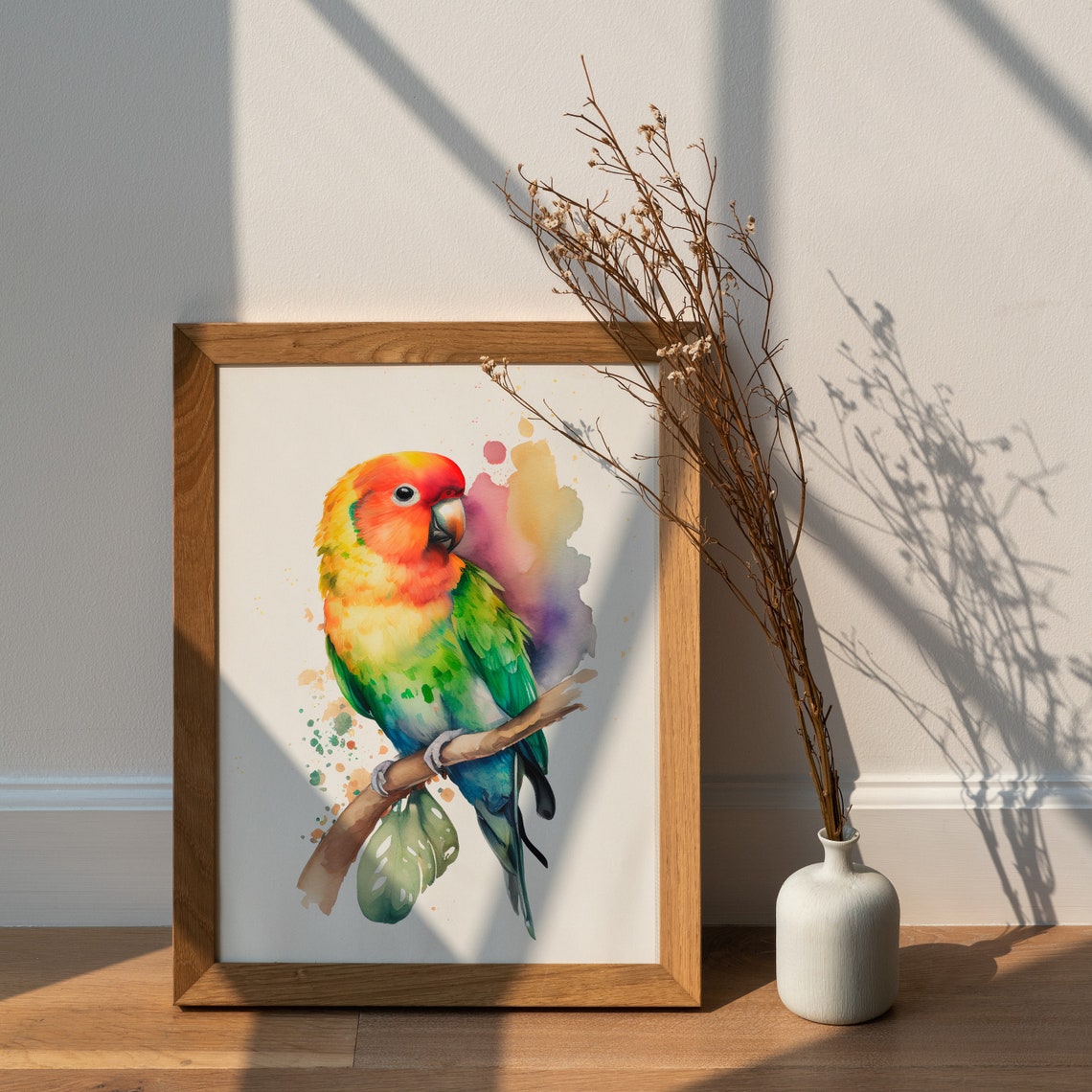 Lovebird Wall Art Watercolor Lovebird Wall Decor Childrens Room Wall Art Lovebird Watercolor Bird Art Lovebird Wall Decor Lovebird - Image 2