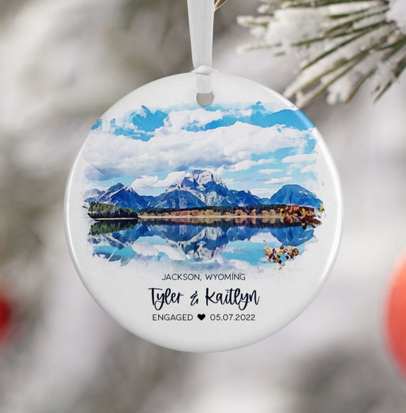 Jackson Wyoming Christmas Ornament Travel Poster