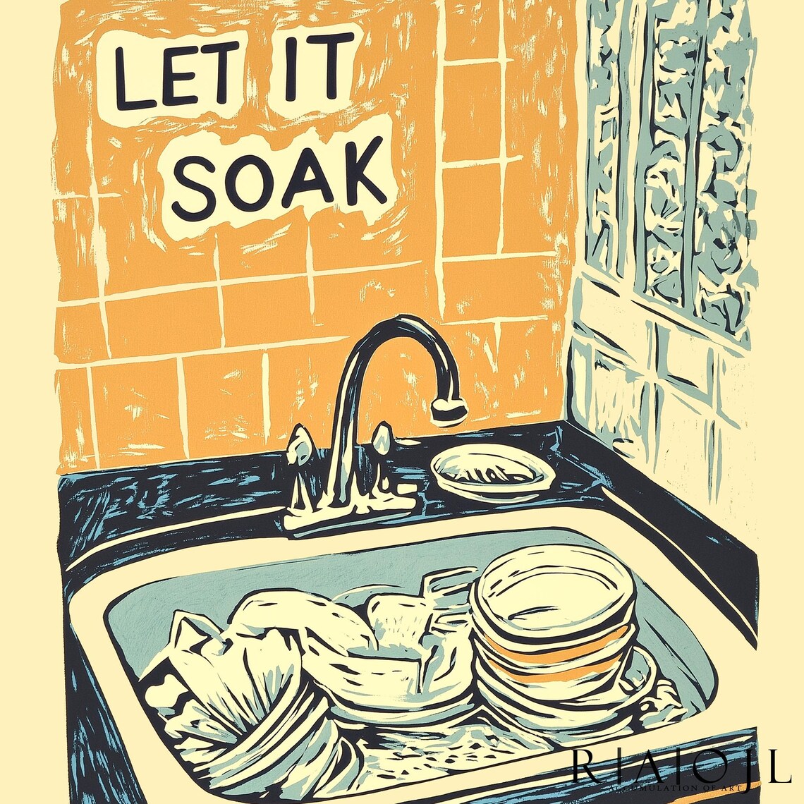 Let It Soak, Minimalist Kitchen Wall Art - Image 4