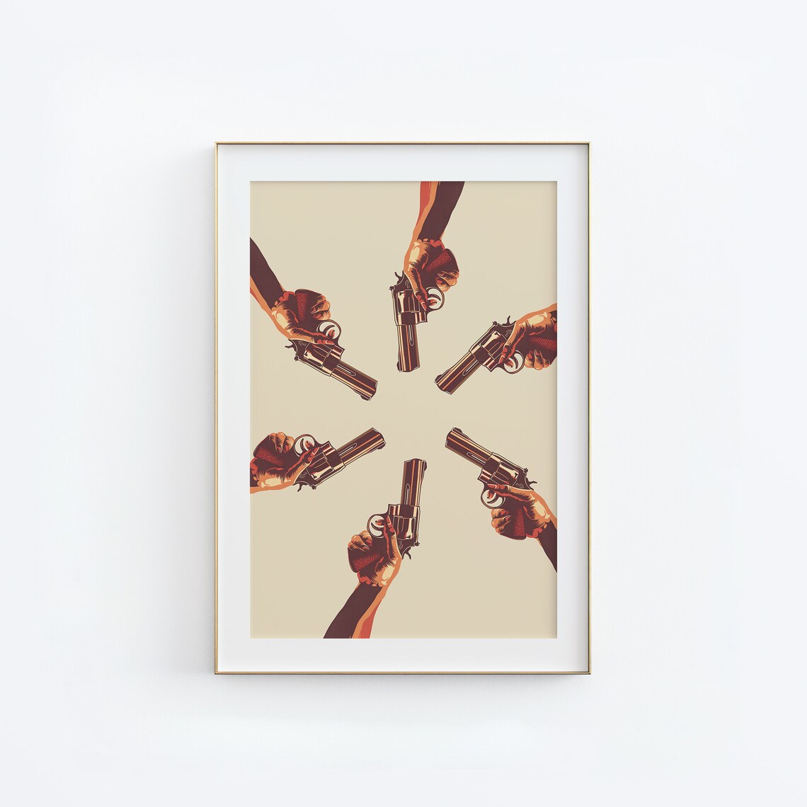 Retro Revolver Circle Western Cowgirl Bold Attitude Decor Poster