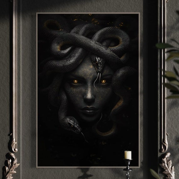 Medusa Gothic Art Print, Greek Mythology Decor