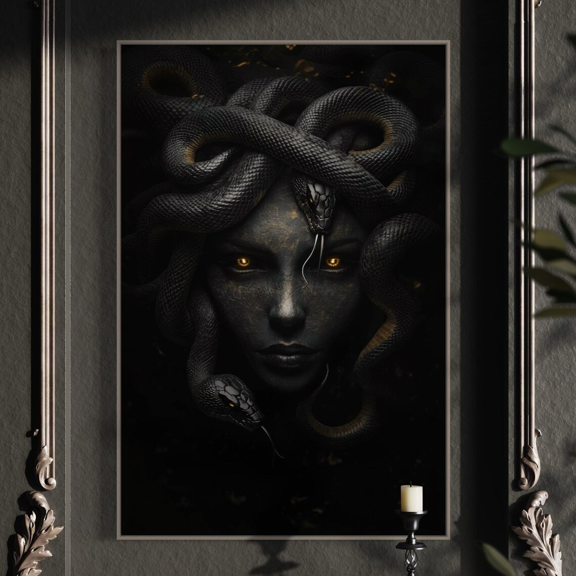 Medusa Gothic Art Print, Greek Mythology Decor