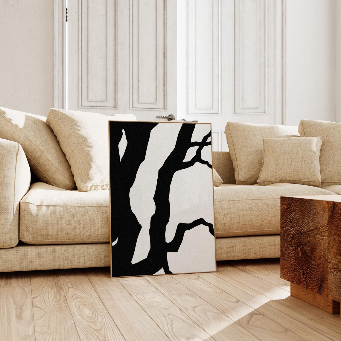 Bold Tree Silhouette, Scandinavian Minimalist Art Print