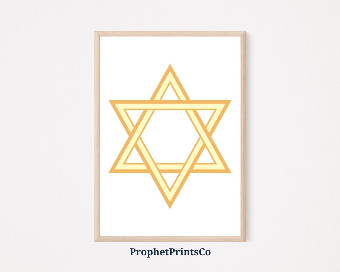 Gold Star of David Minimalist Geometric Jewish Symbol Poster