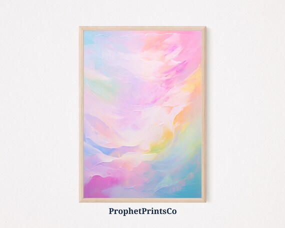 Neon Art Print Contempoary Art Instant Art Print Geometric Wall Art Neon Abstract Painting Wall Art