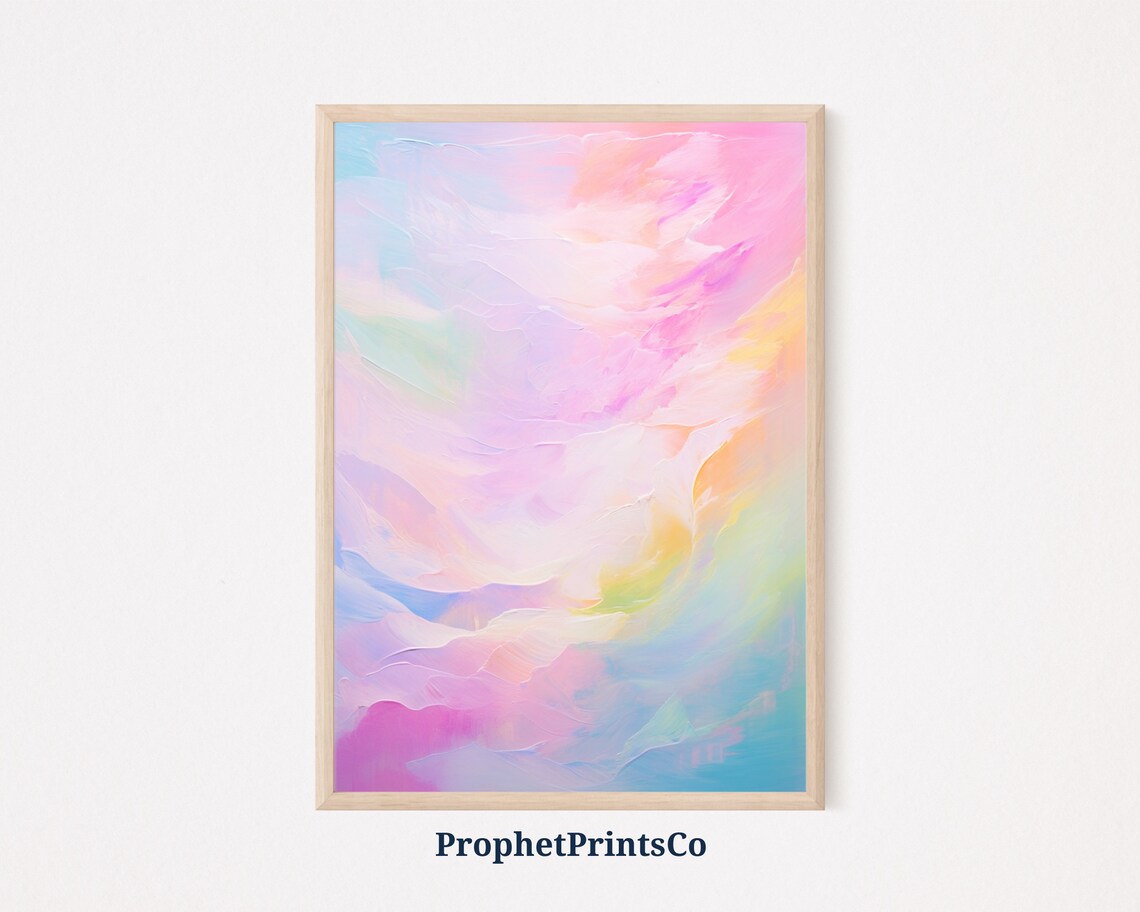 Pastel Pink Purple Aqua Dreamy Abstract Brushwork Art Poster