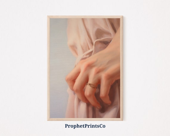 Soft Tonal Womans Hand Print Aesthetic Wall Art Divine Feminine Art Cottagecore Home Decor Wall Art