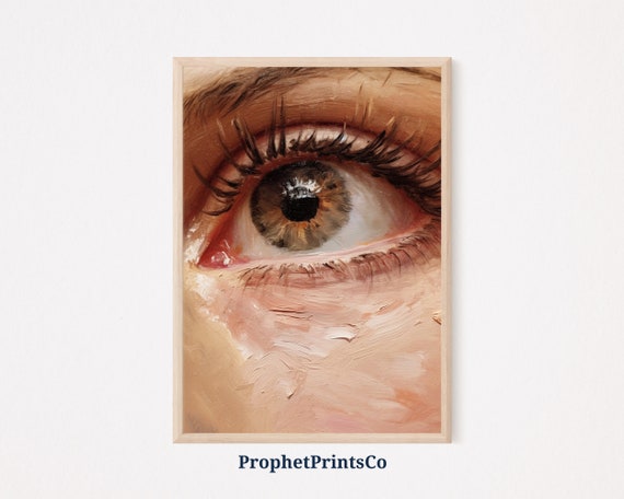 Soft Tonal Womans Eye Print Modern Wall Art Feminine Art Print Boho Aesthetic Home Decor Wall Art