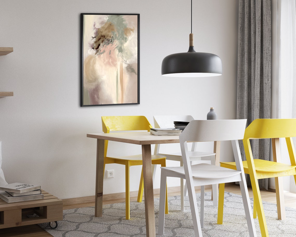 Abstract Boho Poster Print Mid Century Modern Wall Art Cute Original Gift Neutral Home Dcor Wall Art Digitial - Image 2