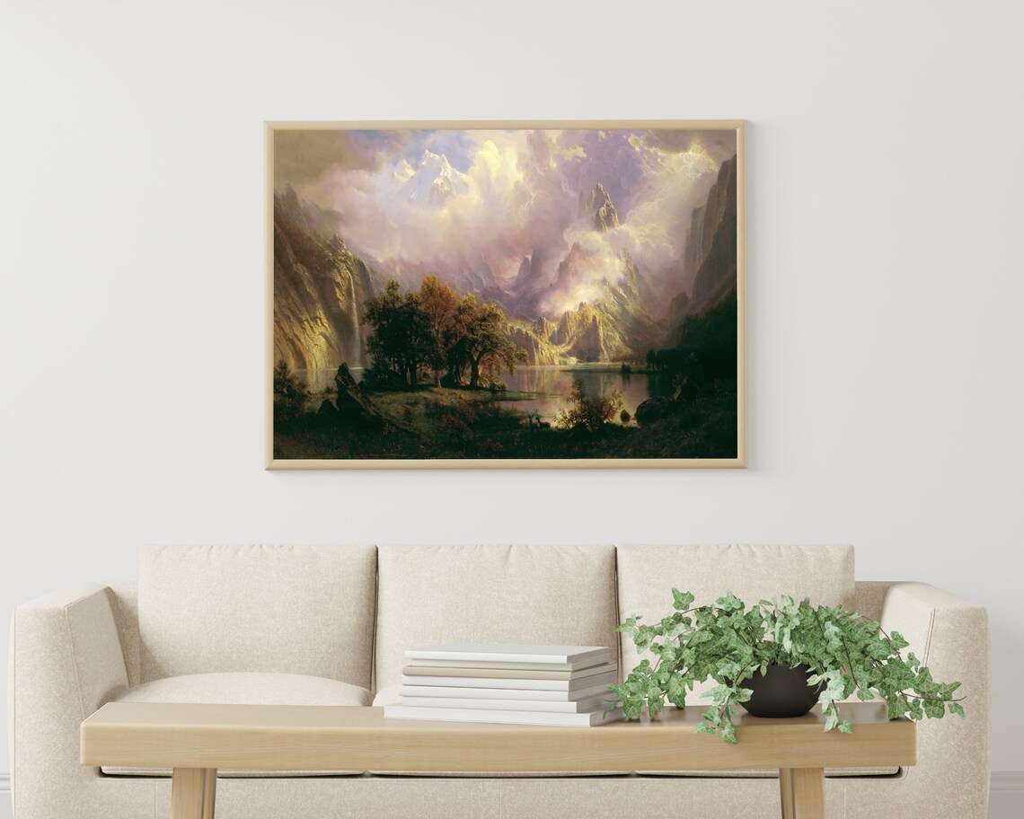 Albert Bierstadt Rocky Mountain Lake Sunset Vintage Landscape Poster - Image 3