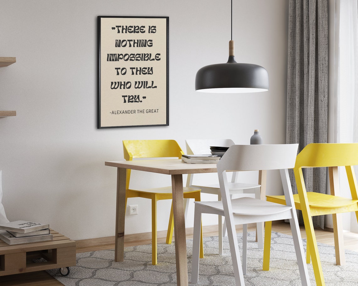 Alexander The Great Impossible Quote Inspirational Typography Poster - Image 2