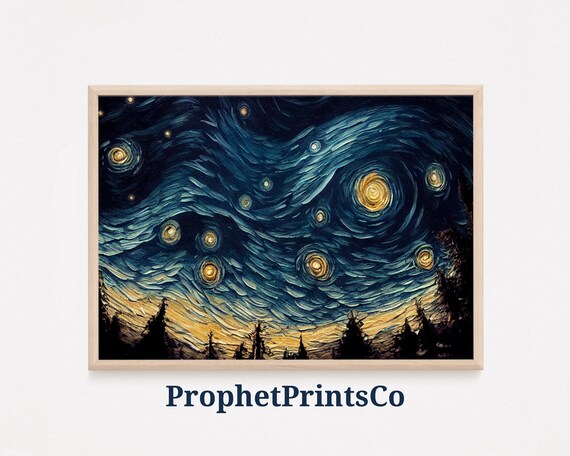 Starry Night Poster Print Spiritual Wall Art Nature Lover Gift Colorful Night Sky Home Dcor Wall Art Digitial