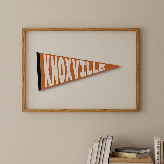 Knoxville Tennessee Vintage Pennant Flag Orange Retro Sports Poster