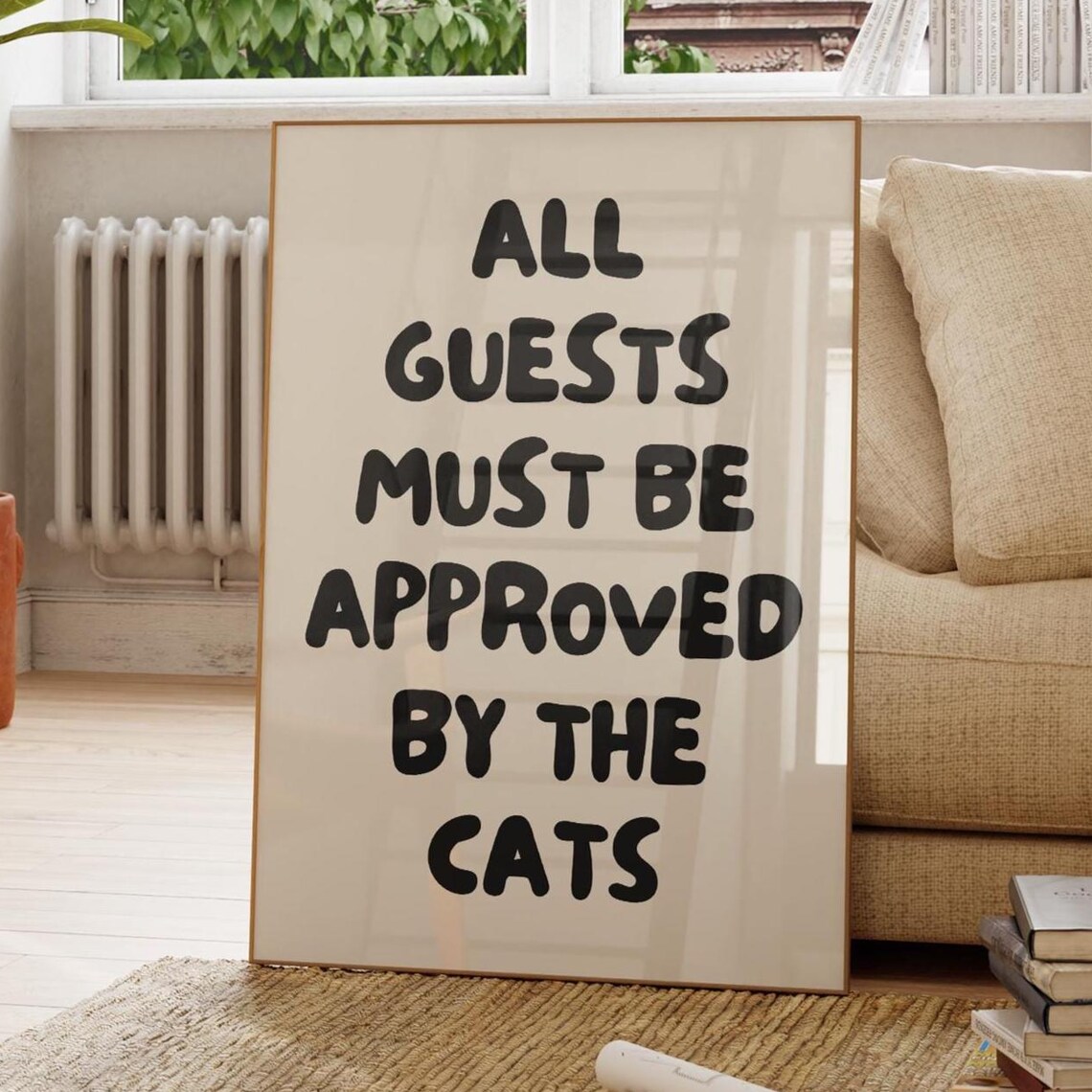 All Guests Must Be Approved By The Cats Retro Poster