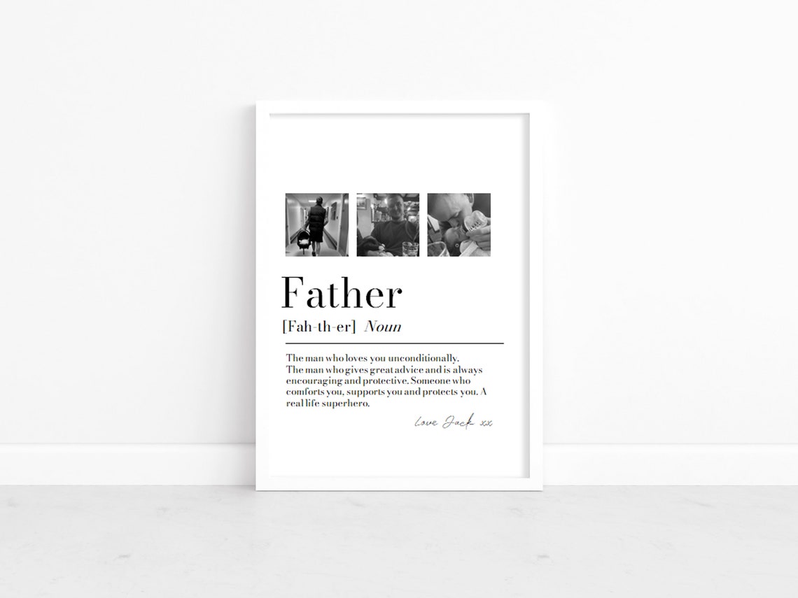 Personalized Dad Dictionary Definition Noun Photo Collage Gift Print - Image 3