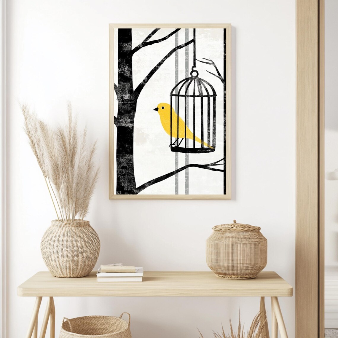 Yellow Canary Art Print, Nature Inspired Bedroom Decor - Image 3
